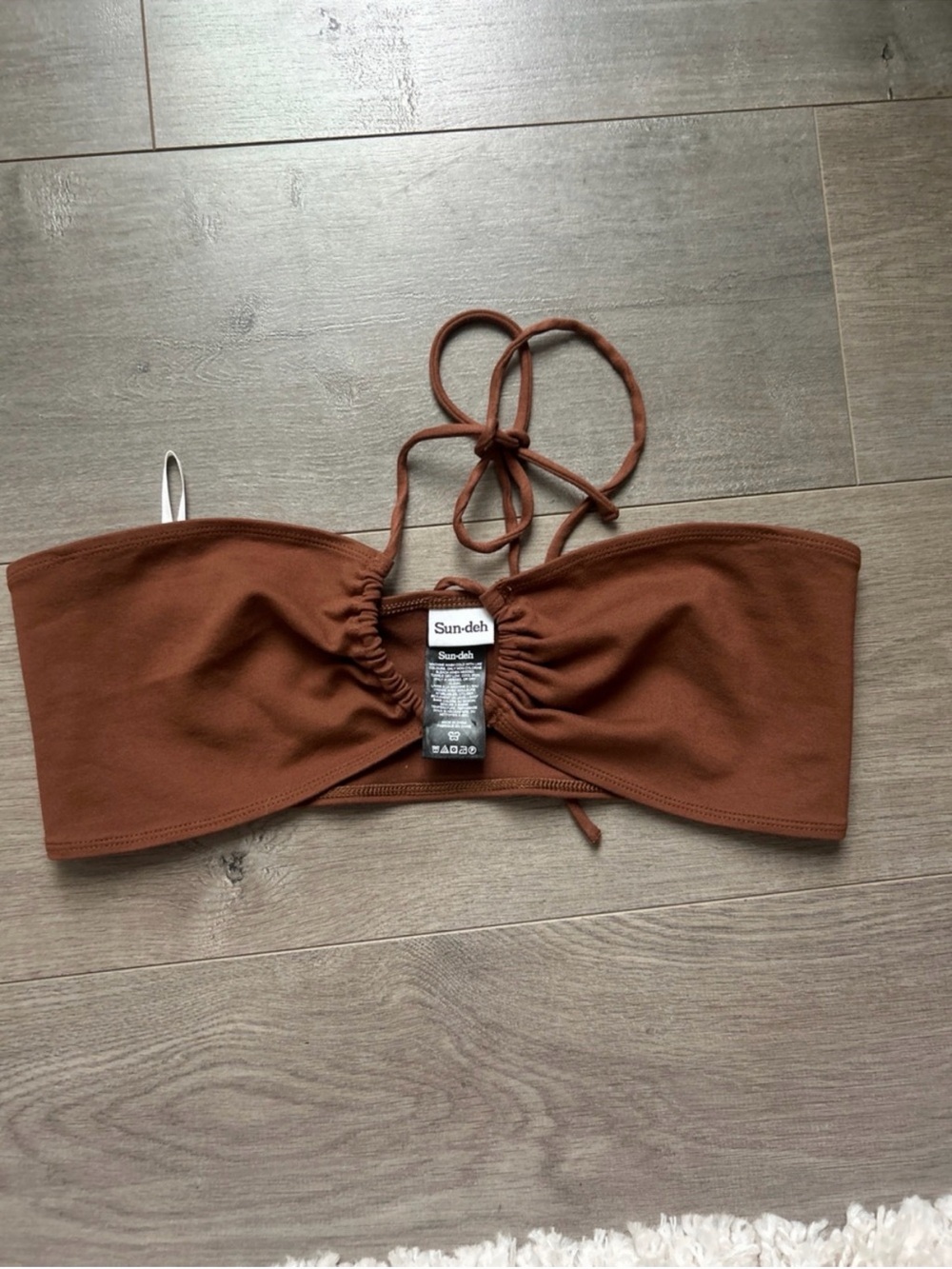 Sunday best Brown Bandeau/ halter top Medium